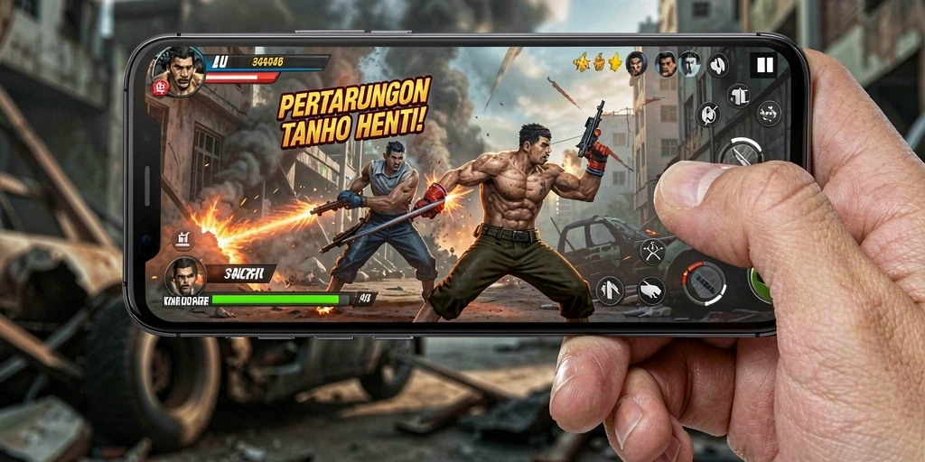 Tangkapan layar dari petualangan pertarungan di 3446.
