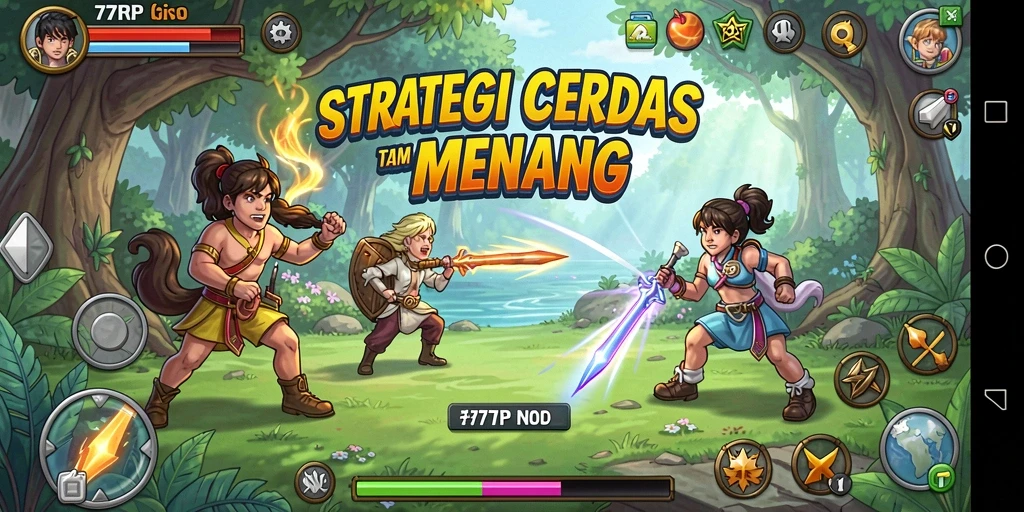 Tampilan gameplay mendebarkan dalam 77RP dengan strategi yang menantang.