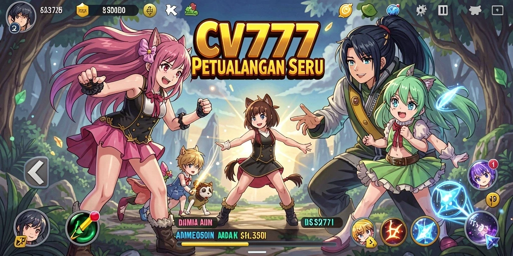 Tampilan gameplay dari CV777 yang penuh aksi dan karakter Anime.