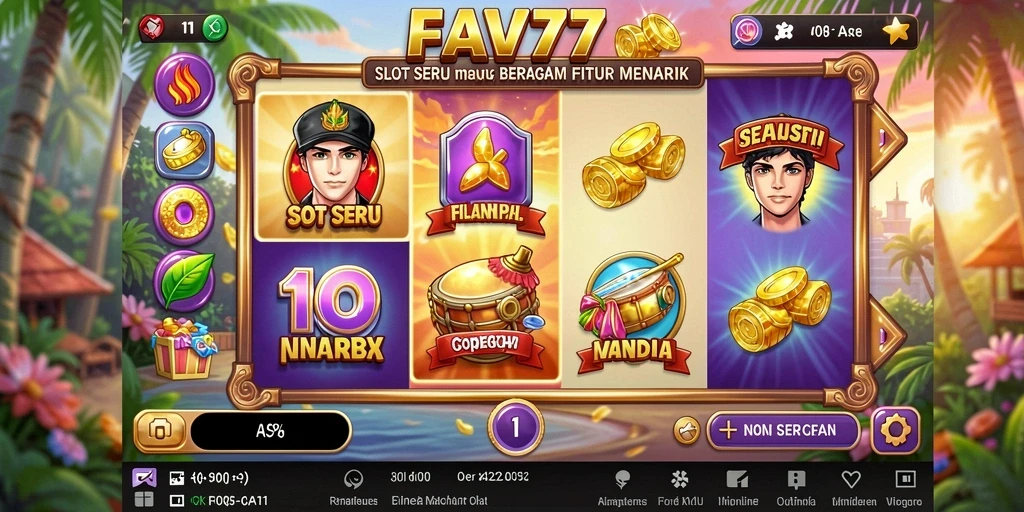 Gameplay seru FAV77 dengan berbagai simbol dan fitur menarik.