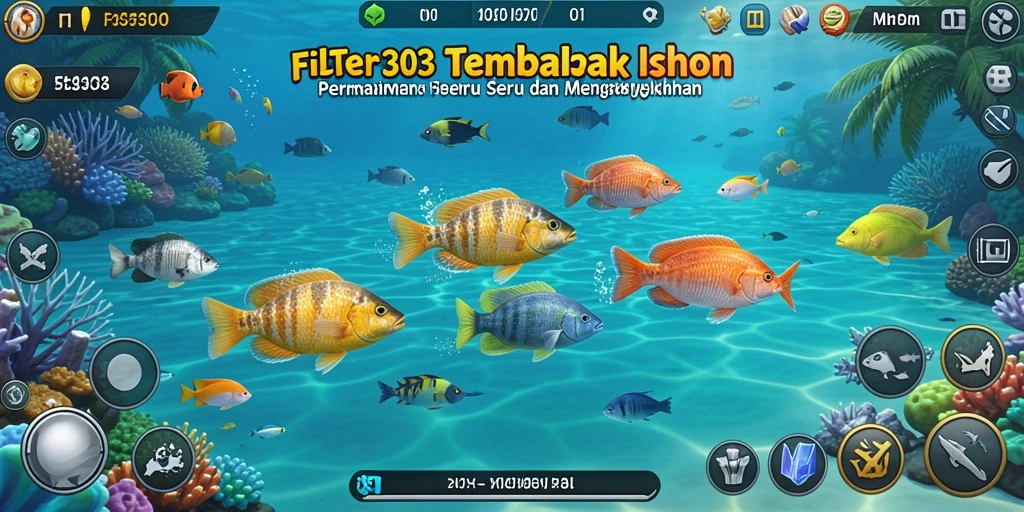 Screenshot gameplay FILTER303 menampilkan momen menembak ikan yang mendebarkan.