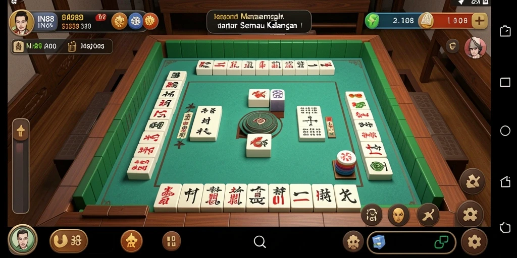 Tampilan menarik dari gameplay Mahjong di IN88 yang penuh tantangan.