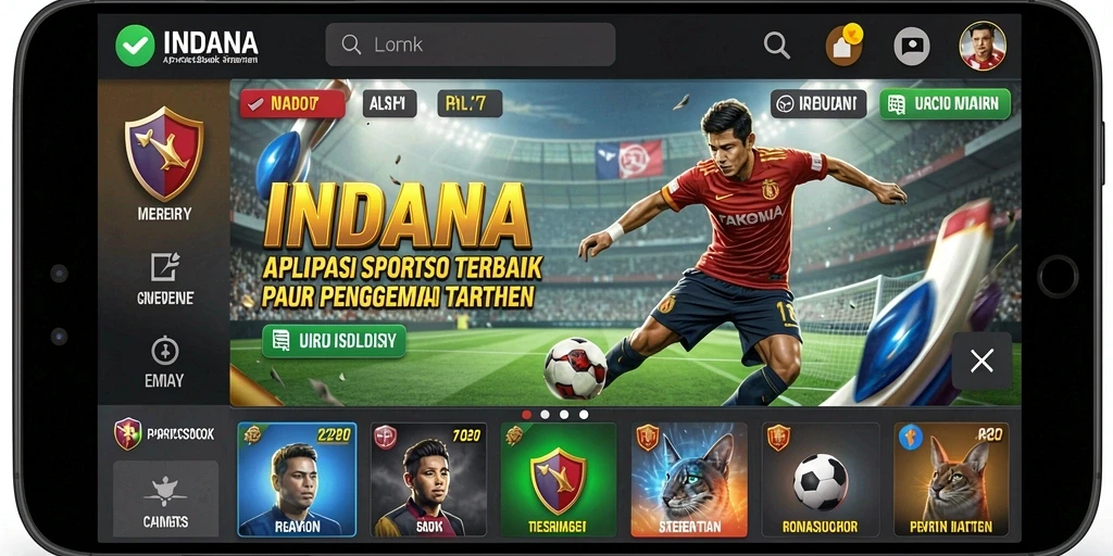 Tampilan antarmuka utama INDAAA yang menarik untuk taruhan Sportsbook.