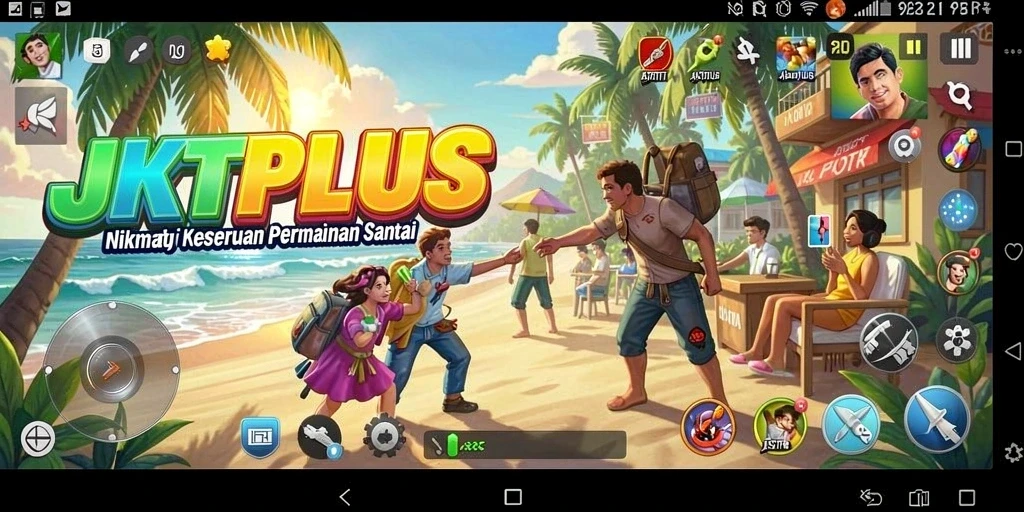 Tampilan gameplay menarik dari JKTPLUS yang penuh warna.