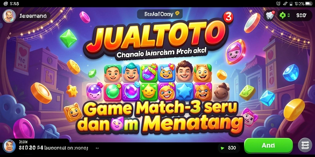 Tampilan gameplay JUALTOTO dengan keseruan mencocokkan objek.