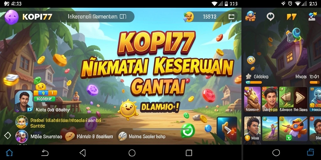 Tampilan gameplay KOPI77 yang seru dan interaktif.