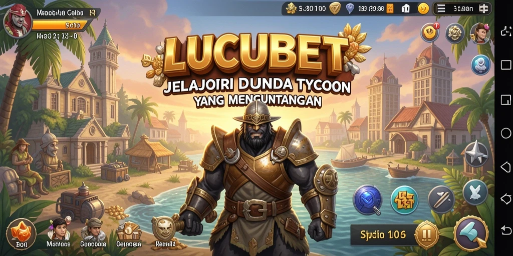 Screenshot gameplay LUCUBET menampilkan elemen bisnis yang dinamis.