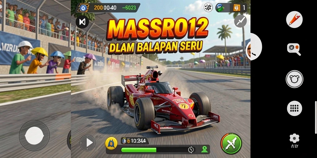 Tampilan gameplay seru dan mendebarkan dalam balapan.