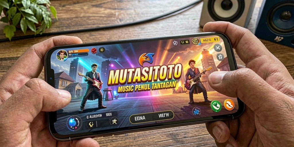 Tampilan gameplay MUTASITOTO yang menarik dengan berbagai lagu dan tantangan musik.
