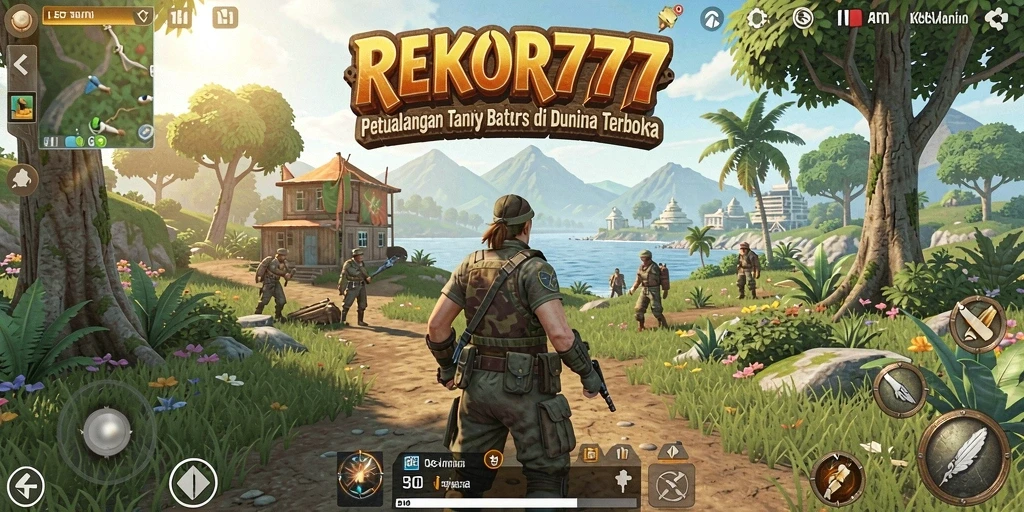 Screenshot gameplay <strong>REKOR777</strong> yang menampilkan eksplorasi dunia terbuka yang luas.