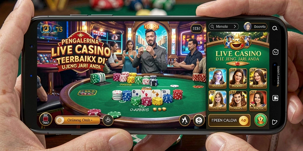 Tampilan gameplay Live Casino yang mendebarkan dan interaktif.