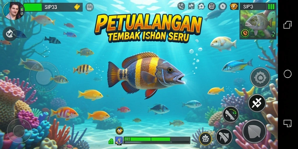 Tampilan gameplay SIP33 yang menarik saat menangkap ikan.