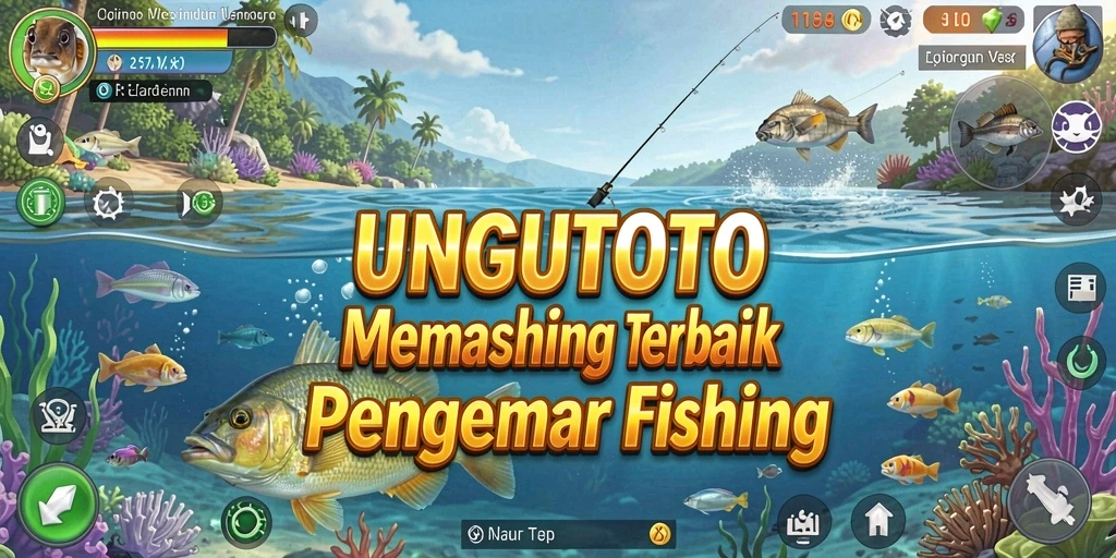 Screenshot UNGUTOTO menampilkan aksi memancing yang seru dan grafik menakjubkan.