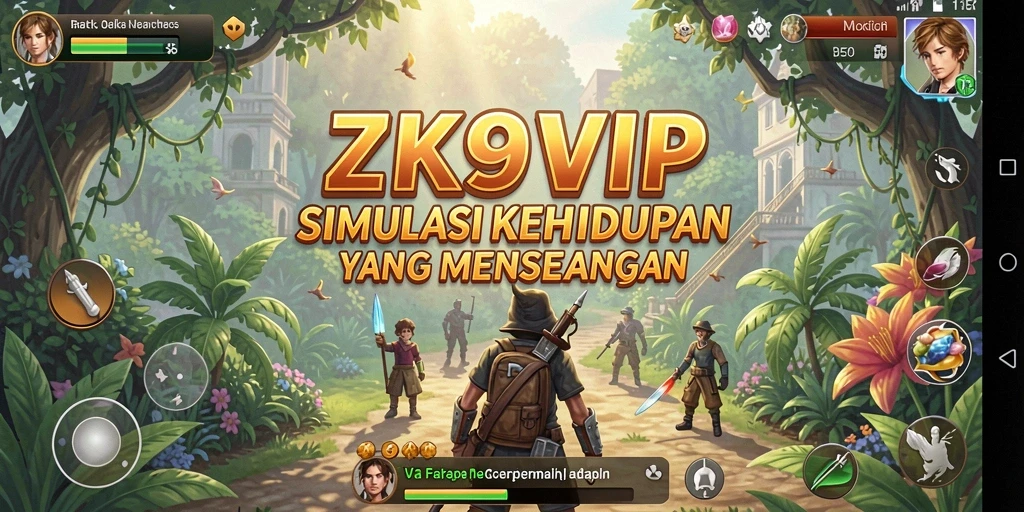 Screenshot menunjukkan interaksi gameplay yang seru di ZK9VIP.