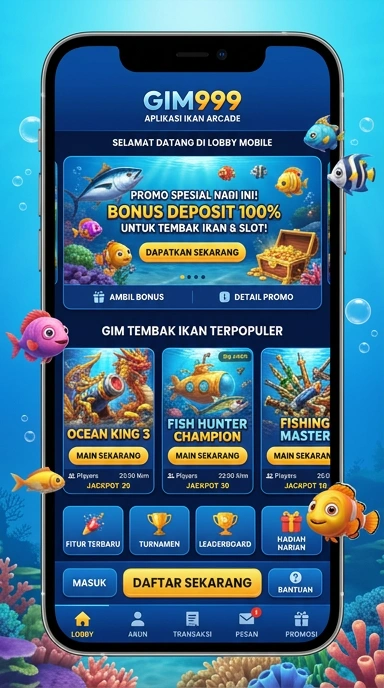 Tampilan dashboard aplikasi gim999 yang modern dan menarik.